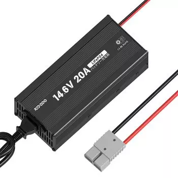 Redodo 20A Lithium Iron Phosphate Dedicated Charger Fast Charging LiFePO4 Charger Anderson Connector Protected Recovery Function PSE Certified