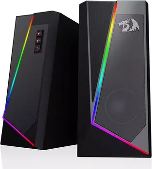Redragon GS520 RGB настольная акустическая система для ПК, стереодинамик, 6 цветных светодиодных режимов, улучшенный звук и легкий доступ к регулировке громкости, питание от USB