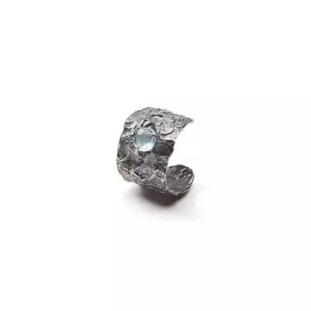 Ree Counter Meet Sapphire Asymmetrical Ruched Liquid 925 Sterling Silver Ornament Open Ring for Men and Women Do the old small size In Stock Adjustable opening