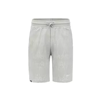 Reebok All Over Logo Mid Rise Straight Leg Shorts Men shorts Gray 23RMS609MGG0 M