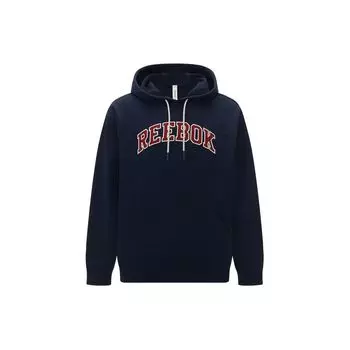 Reebok American Vintage Letter Hoodie Knit Pullover Sweatshirt Unisex sweatshirt Navy-Blue 24SRC307UGN2 L