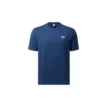 Reebok Американская ретро футболка с принтом логотипа и букв, повседневная, с круглым вырезом, с коротким рукавом, унисекс, синяя HI4996 L