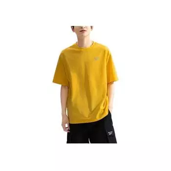 Reebok Американский стиль, удобная, универсальная, спортивная, повседневная, простая, свободная, с коротким рукавом, унисекс, топы, светло-желтый 24SRM433UGY2 M