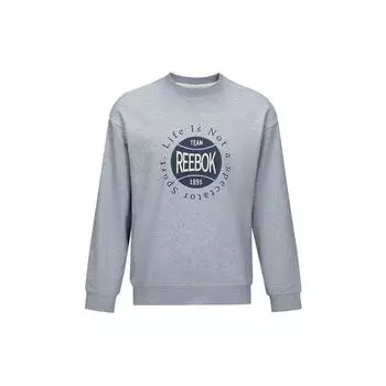 Reebok Американский винтажный мягкий удобный свитер с круглым вырезом и длинными рукавами с надписью «Long Sleeve» унисекс-толстовка светло-серого цвета 24FRM313UGG3 S
