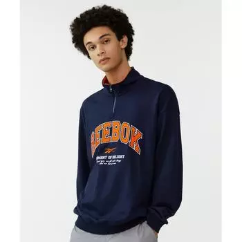 REEBOK Archive Толстовка на молнии на половину длины Темно-синяя 95