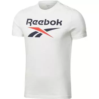 Reebok Базовый логотип с круглым вырезом, удобная простая облегающая спортивная повседневная футболка унисекс, топы белого цвета GI8506 M