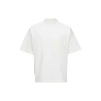 Reebok Beats Pocket Tee Solid Color Knitted Half High Neck Loose Short Sleeve T-Shirt Unisex Tops White 23RCS421UGW1 L