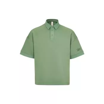 Reebok Beats Polo Series Solid Color Casual Loose Breathable Short Sleeve Polo Shirt Unisex tops Green 23RCS419UGL2 M