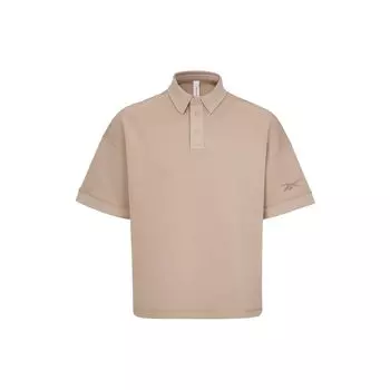 Reebok Beats Polo Series Solid Color Casual Loose Breathable Short Sleeve Polo Shirt Unisex tops Khaki 23RCS419UGK0 L