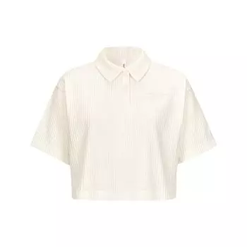 Reebok Beats Polo Series Solid Color Short Knit Breathable Loose Short Sleeve Polo Shirt Women tops Off-White 23RCS420WGW1 M