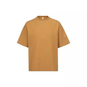 Reebok Beats Tee Series Solid Color Round Neck Loose Short Sleeve T-Shirt Unisex Tops Brown 23RCS417UGBR L