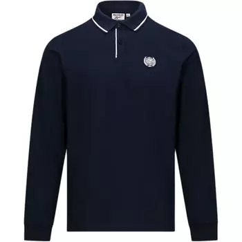 Reebok Casual Fashion Comfortable Sports Long Sleeve Polo Shirt Men tops Navy-Blue 24FRC531MGN2 L