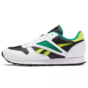 Reebok Classic Leather Mark Black Hero Желтые кроссовки унисекс Белые EF7848