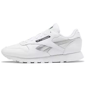 Reebok Classic Leather White Silver Metallic Женские кроссовки EF3267