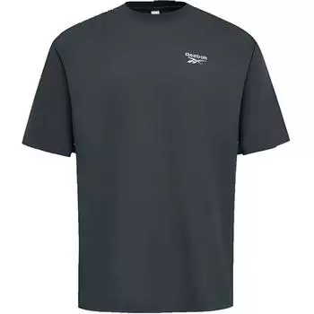Reebok Classic Retro Casual Comfortable Trendy Round Neck Printed Short Sleeve T-Shirt Unisex Tops Charcoal-Black 24SRM431UGH1 L