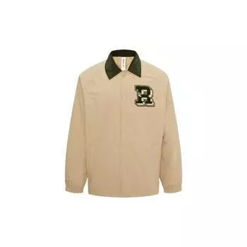 Reebok Classic Retro Fashion Printed Casual Loose Cotton Padded Polo Shirt Jacket Unisex Jacket Light-Khaki 23FRC253UGK0 L
