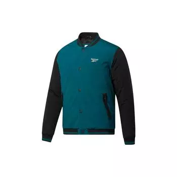 Reebok Classics Куртка повседневная мужская с воротником-стойкой, цветной блок, верхняя одежда, зеленая GU5748 L