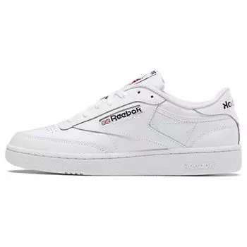Reebok Club C 85 белые черные унисекс кроссовки Core-Black 100009940 42.5