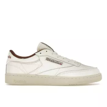 Reebok Club C 85 Vintage Chalk Brush Коричневые кроссовки унисекс Белый алебастр GZ5156 36.5