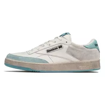 Reebok Club C белые светло-голубые потертые кроссовки унисекс RMIA011C99LEA005-0140 36