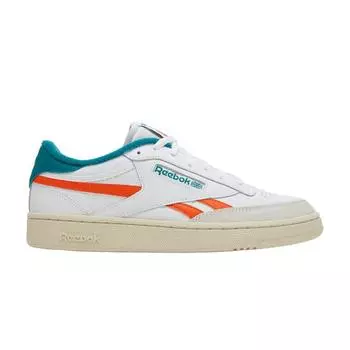 Reebok Club C Revenge White Seaport Teal Мужские кроссовки Обувь — белые туфли-оранжевые GX0385 42.5