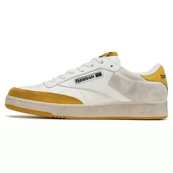 Reebok Club C White Orange Distressed Unisex Sneakers RMIA011C99LEA0050122 42
