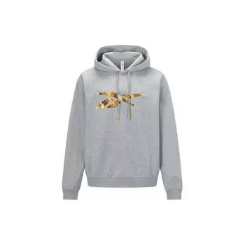 Reebok Cny Series Logo Вышитый капюшон Трикотажный пуловер Толстовка унисекс Светло-серый 24SRC309UGG3 M