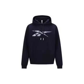 Reebok Cny Series Logo вышитый капюшон трикотажный свитер унисекс толстовка темно-синяя 24SRC309UGN2 L