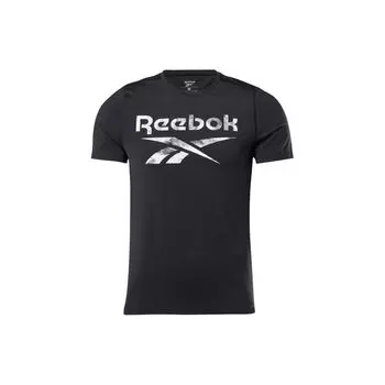 Reebok Color Block Breathable Training T-Shirt Men Tops Black GL3172 M