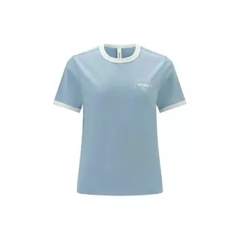 Reebok Color Block Letter Print Sports Casual Knit Short Sleeve T-Shirt Women Tops Blue Purple 24SRM410WGB4 S