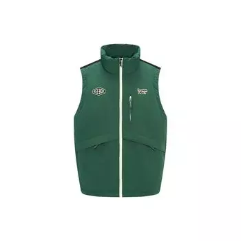 Reebok Color Block Logo Embroidered Badge Warm Woven Down Vest Unisex vest Dark-Green Black 23FRC283UGL1 M