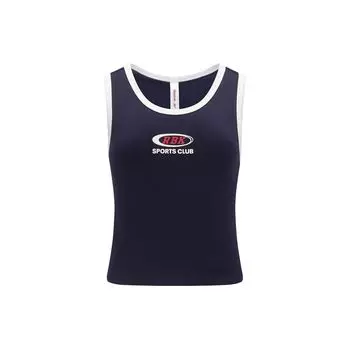 Reebok Color Block Logo Print Slim Fit Sports Casual Tank Top Women tops Dark-Blue 24SRC410WGN2 S