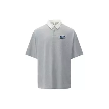 Reebok Color Block Polo Knit Short Sleeve Polo Shirt Unisex tops Gray 24SRC407UGG3 M