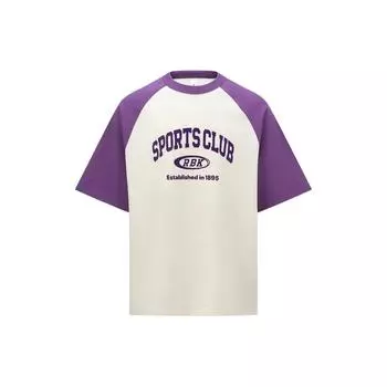 Reebok Color Block Raglan Short Sleeve T-Shirt Unisex Tops Purple 24SRC421UGP2 M