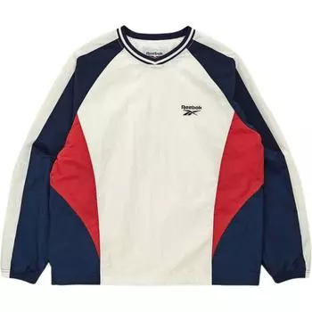 Reebok Color Block V-образный пуловер с длинным рукавом толстовка унисекс белый RETS4FM12OW S