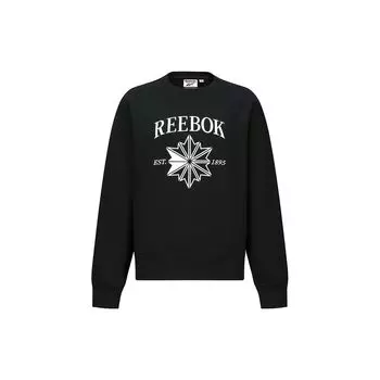 Reebok Comfortable Fashionable Versatile Retro Sports Letter Print Pullover Long Sleeve American Sweatshirt Women sweatshirt Black 24FRM304WGH0 S