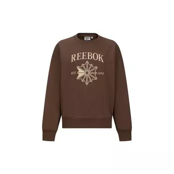 Reebok Comfortable Stylish American Retro Versatile Pullover Long Sleeve Sweatshirt Women sweatshirt Brown 24FRM304WGBR S