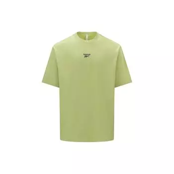Reebok Футболка с круглым вырезом и коротким рукавом с логотипом, унисекс, цвет зеленый 24SRM407UG01 XS