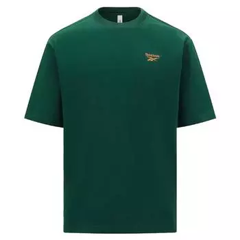 Reebok Футболка унисекс из серии Sports Lifestyle, однотонная, повседневная, с круглым вырезом и коротким рукавом, зеленая 24SRM421UGL1 S