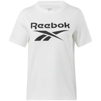 Reebok Футболка женская с коротким рукавом и круглым вырезом, с логотипом серии переработанных материалов, белая HA5738 L