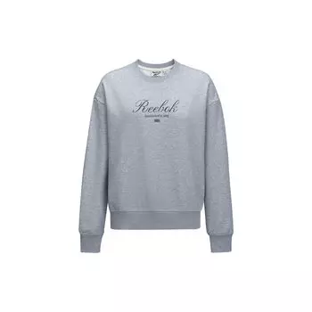 Reebok Круглый вырез свитер с буквенным принтом дышащая толстовка с длинным рукавом женская толстовка светло-серая 24FRM306WGG3 S