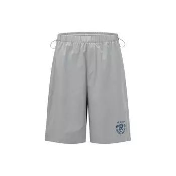 Reebok Letter Embroidery Woven Loose Sports Shorts Unisex shorts Light-Gray 24SRC619UGG5 L