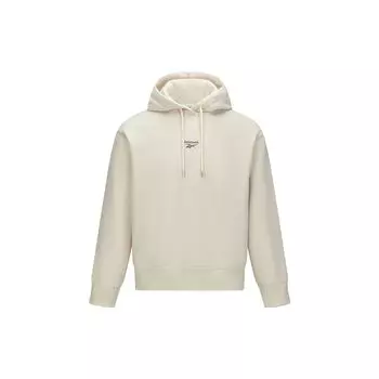 Reebok Letter Print Comfortable Versatile Fashion Hooded Long Sleeve Sweatshirt Women sweatshirt Beige 24FRM302WGM1 S