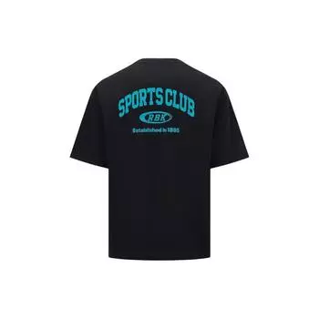 Reebok Letter Print Knitted Round Neck Short Sleeve T-Shirt Unisex Tops Black 24SRC415UGH0 M