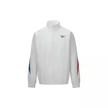 Reebok Logo Color Block Casual Woven Retro Stand Collar Jacket Unisex jackets White 24SRM101UGW0 S