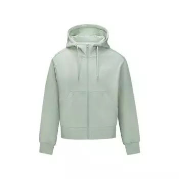 Reebok Logo Embroidered Outdoor Casual Sports Jacket With Zipper And Hood Long Sleeve Sweatshirt Women jackets Gray-Green 24FRM102WGL5 S