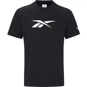 Reebok Logo Outdoor Sports Breathable Casual Fashion Short Sleeve T-Shirt Men Tops Black GR8481 M
