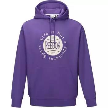 Reebok Модный толстовка с капюшоном и принтом в виде буквы Баскетбольный узор Унисекс толстовки Темно-фиолетовый 24FRM315UGP4 M
