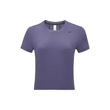 Reebok Однотонная повседневная тканая футболка с коротким рукавом для женщин, топы, фиолетовый цвет 23RCS408WGP0 M