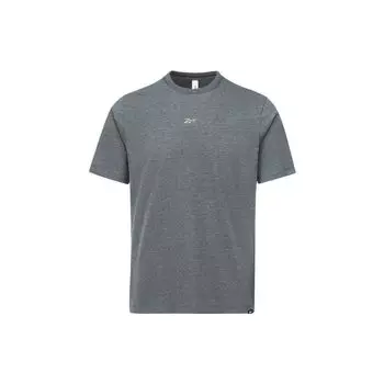 Reebok Однотонная спортивная повседневная трикотажная футболка с коротким рукавом унисекс-топы угольно-черного цвета 23RMS411UGH1 XL